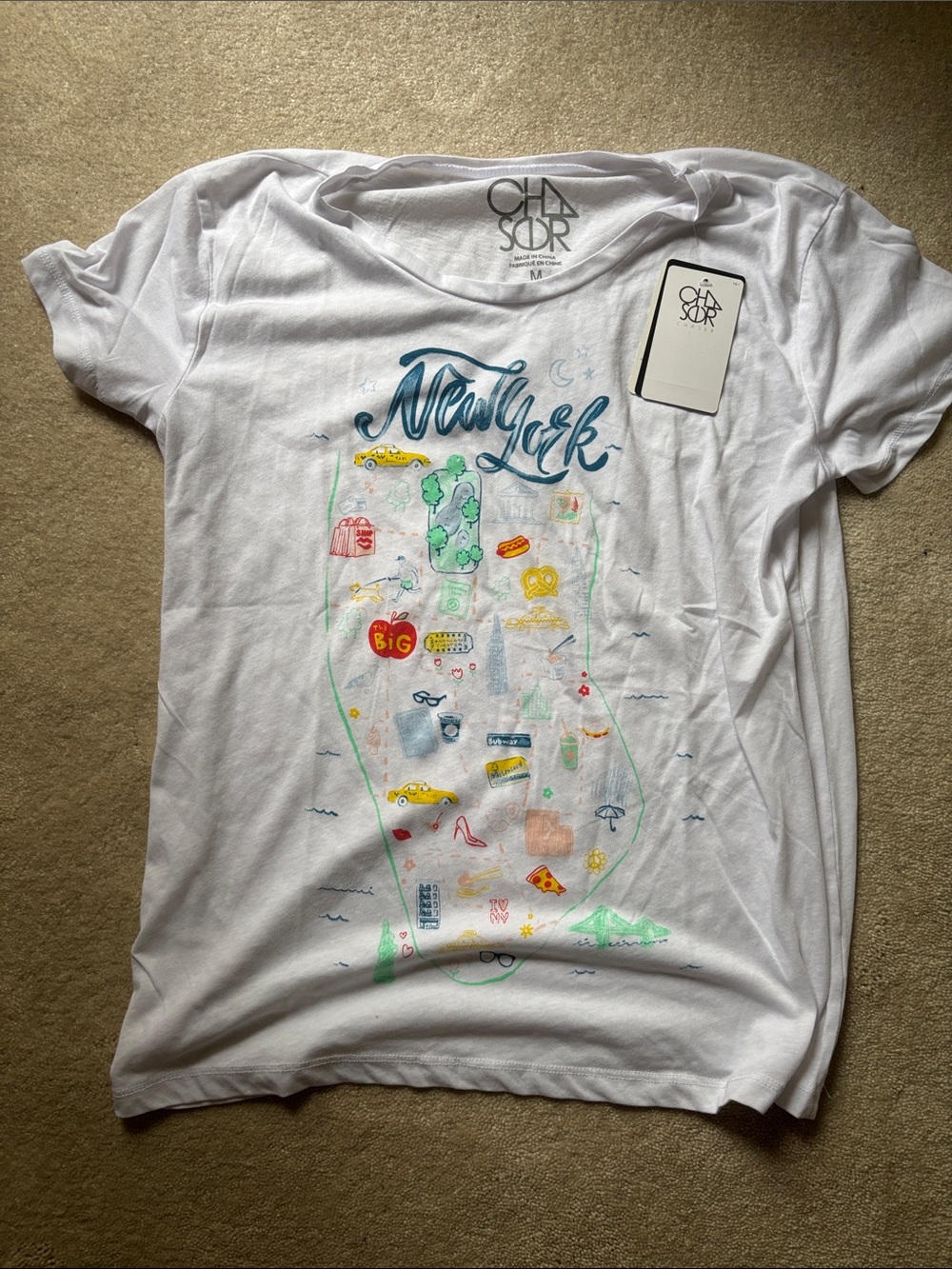 Chaser White Short-Sleeve 'New York' Graphic Tee
